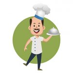 Cooking food.